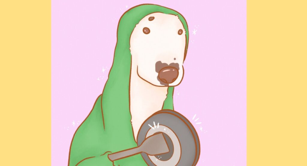 Sticker de perrito con sartén en WhatsApp; así puedes hacerlo 1 perrito