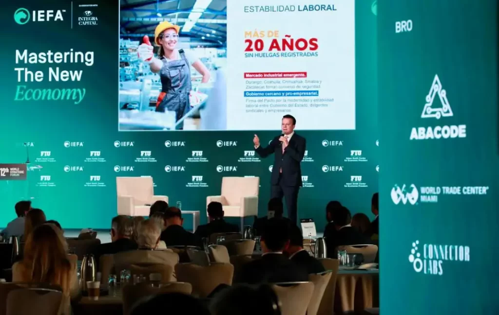 gobernador de Durango Esteban Villegas Villarreal participo en el 12mo Foro Estrategico Mundial 12th World Strategic Forum en Miami Florida