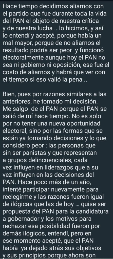 Jorge Alejandro Salum del Palacio ha anunciado su renuncia al Partido Acción Nacional (PAN), marcando el fin de una larga asociación y señalando su intención de unirse a Movimiento Ciudadano (MC)