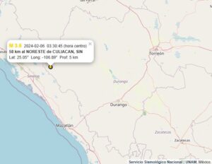 Primer sismo del año en Tamazula, Durango: magnitud 3.6 sin afectaciones