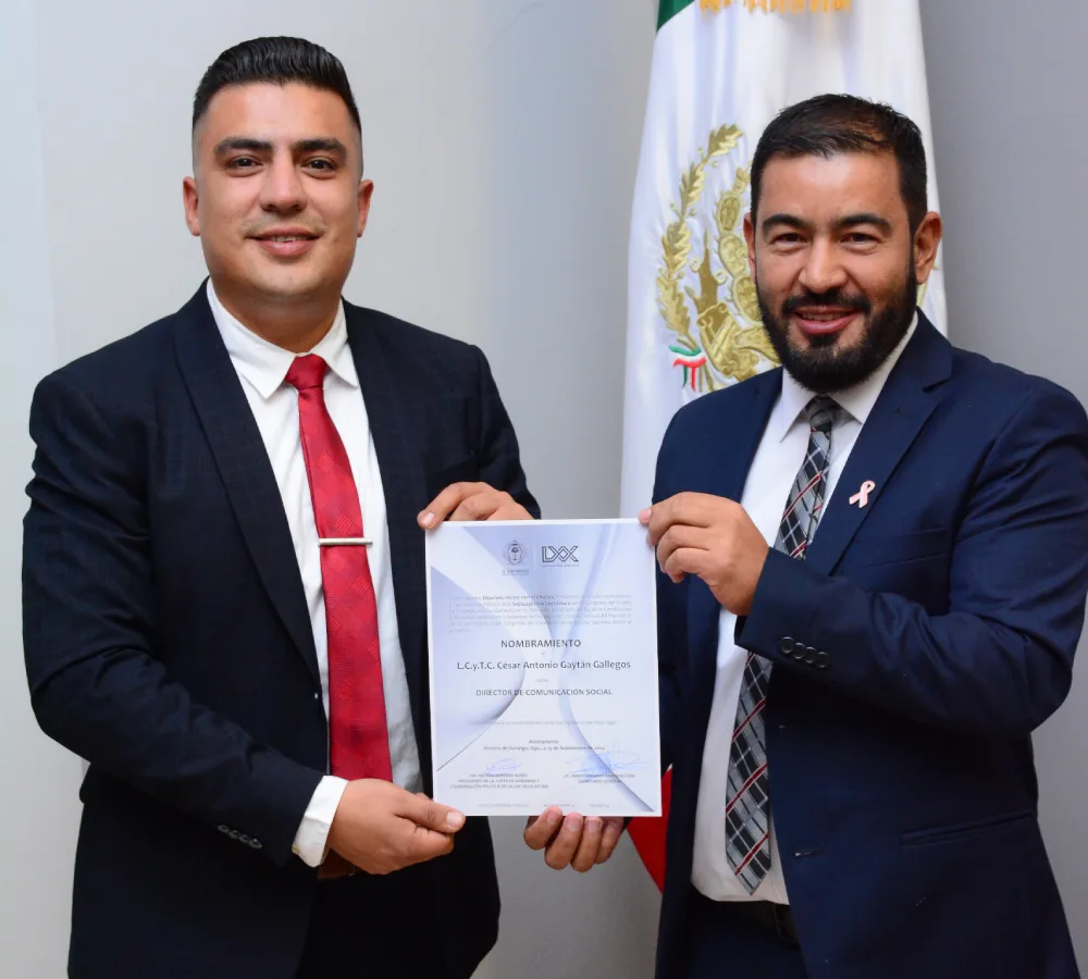 El Congreso de Durango nombró a César Gaytán como director de Comunicación Social 