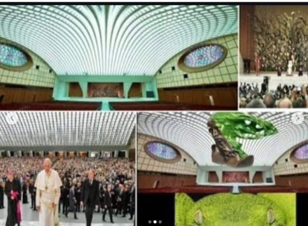  Sala Nervi Paulo VI –el salón de audiencias del Papa–, una escultura monumental de 66 metros de largo desafía toda explicación lógica.