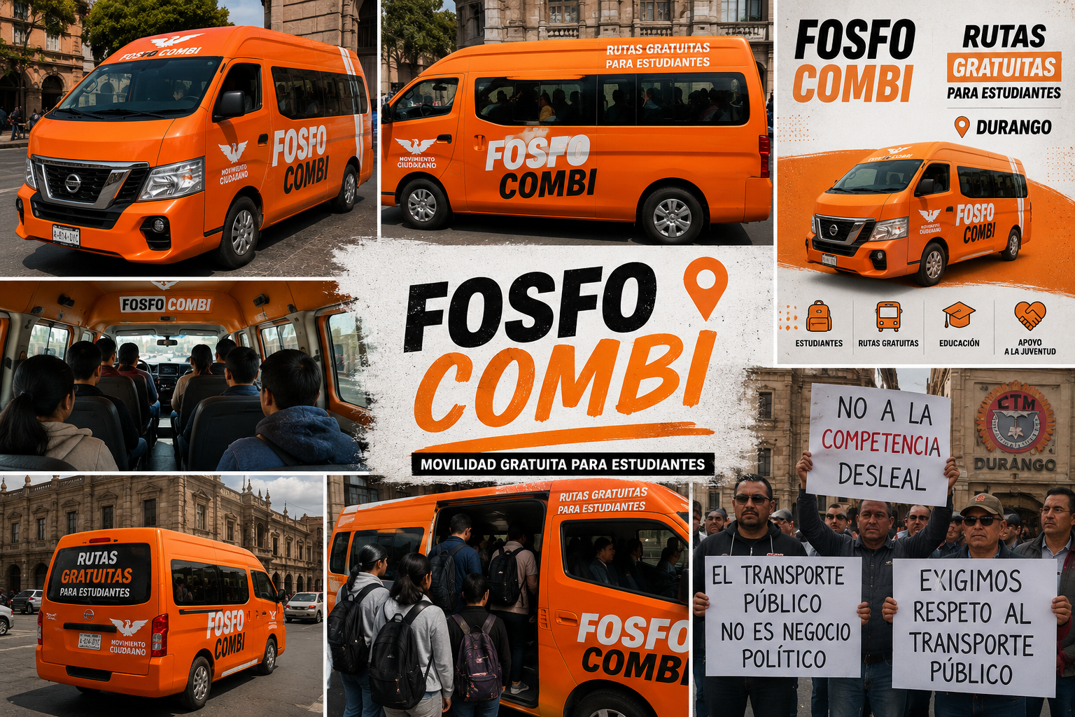 Fosfo Combi Durango: choferes de la CTM protestan contra el transporte gratuito para estudiantes