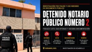 Detenido Joaquín “N”, titular de la Notaría Pública 2 de Durango, por presunto fraude