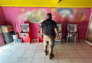 FGR catea un inmueble en la colonia San Carlos y asegura nueve máquinas tragamonedas