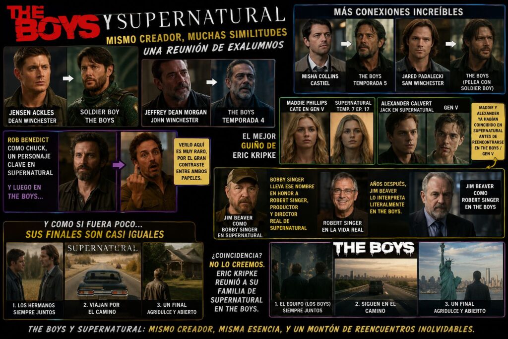 Las 5 conexiones más sorprendentes entre 'The Boys' y 'Sobrenatural', las dos series de Eric Kripke 1 Las cinco conexiones más sorprendentes entre 'The Boys' y 'Sobrenatural', las dos series de Eric Kripke