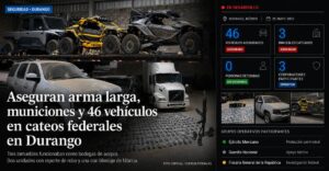 FGR asegura armamento y 46 vehículos en tres operativos en Durango