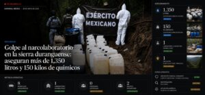 Defensa desmantela narcolaboratorio en la sierra del municipio de Tamazula, Durango