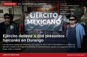 Ejército detiene a dos presuntos halcones en Durango; viajaban en motocicleta con reporte de robo
