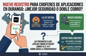 Doble cobro a choferes de plataformas en Durango: ¿registro o recaudación?