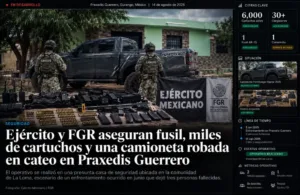 Ejército y FGR aseguran fusil, 6 mil cartuchos y camioneta robada en cateo en La Loma, Durango