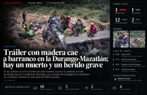 Rápel, equipo hidráulico y una víctima atrapada: así fue el rescate tras la caída de un tráiler a un barranco en la Durango-Mazatlán