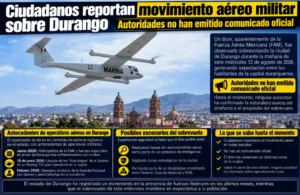 Presunto Dron de la Fuerza Aérea Mexicana sobrevuela Durango capital en operativo de seguridad