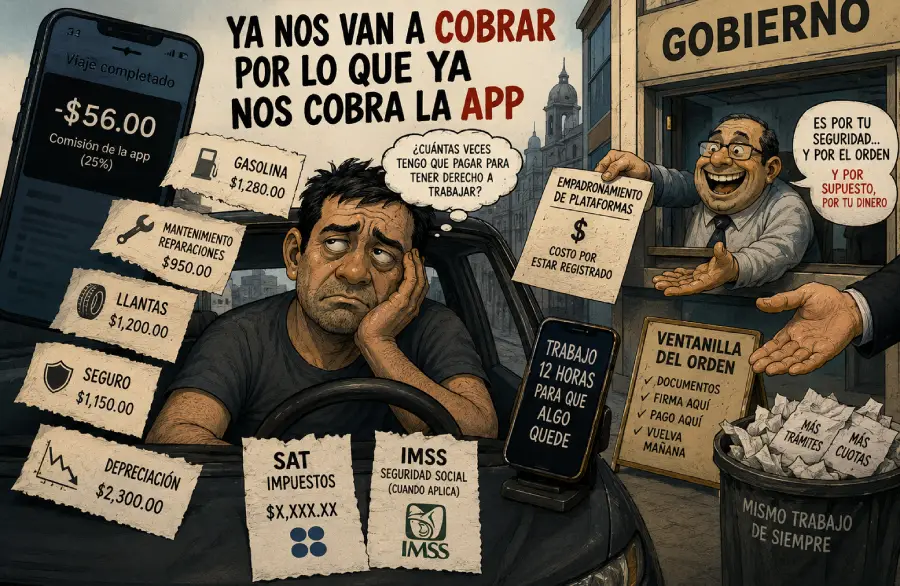 Conductores de plataformas en Durango ya pagan a las apps, al SAT y ahora también por empadronarse