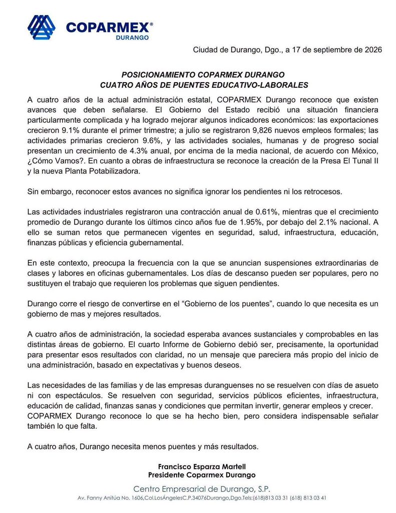 coparmex comunicado