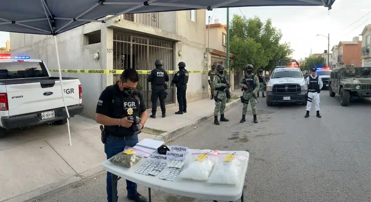 La FGR allana un “punto” de drogas en Vivah Reforma I y asegura clonazepam, alprazolam y sustancias por analizar