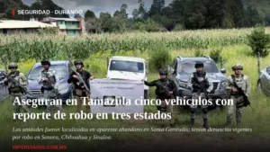 Hallan en la sierra de Tamazula 5 vehículos robados en tres estados del país